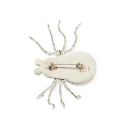 Stunning large vintage Mexican sterling silver three-dimensional spider brooch.