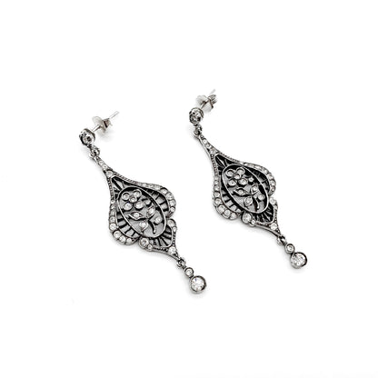 Vintage Sterling Silver Paste Earrings