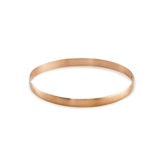 Classic vintage 9ct rose gold d-shaped bangle.