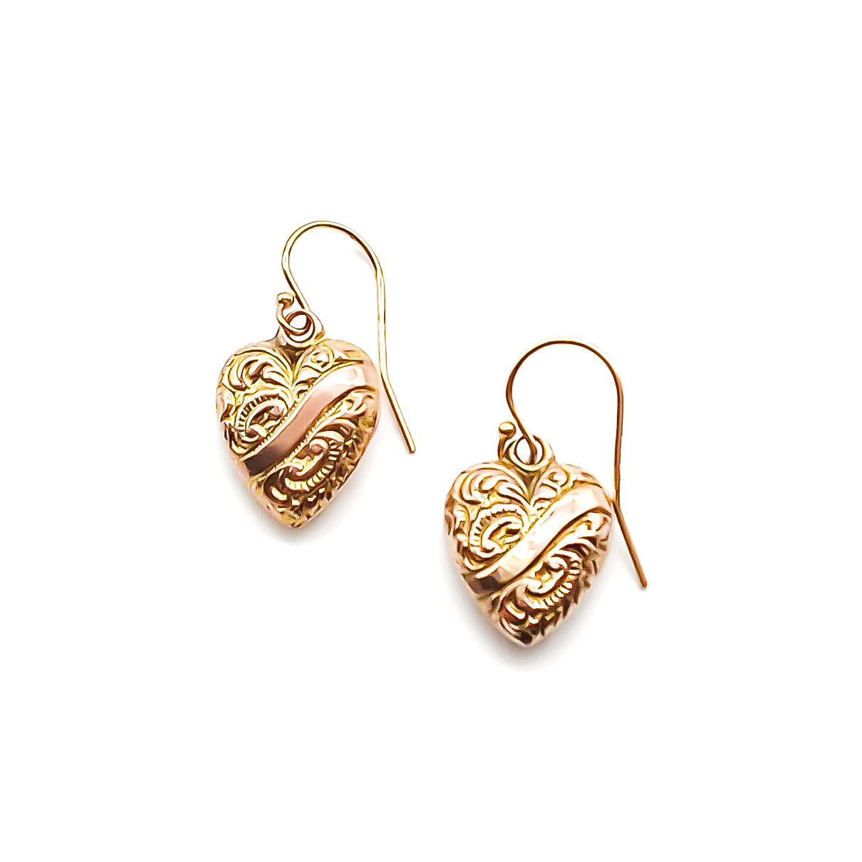 9ct Gold Heart Earrings