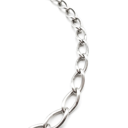 Chunky Victorian sterling silver curb-link fob chain with two dog clips and a t-bar. Every link is stamped.